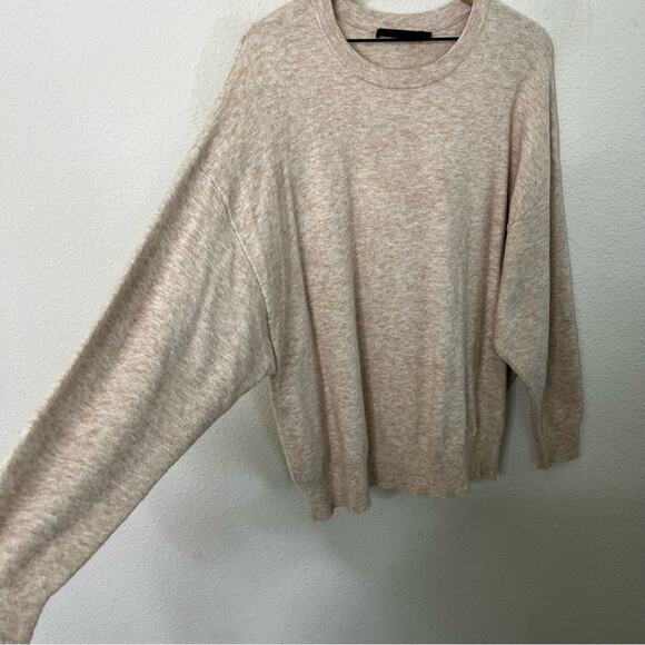 Jenni Kayne Oversized Crewneck Sweater Cream Womens Size M - Picture 3 of 6